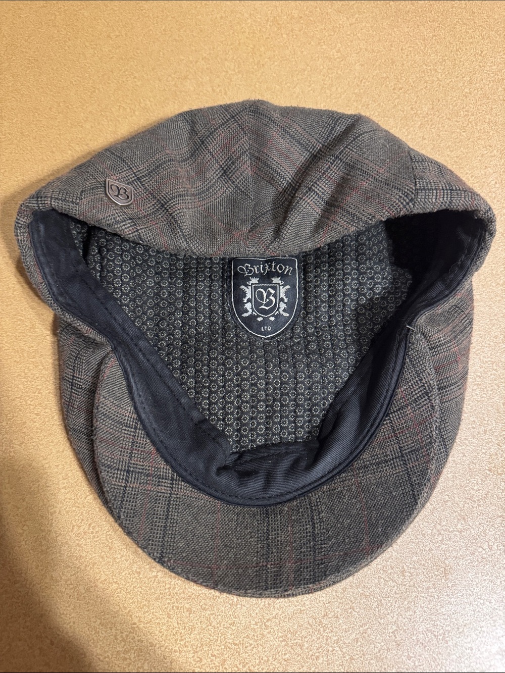 Brixton Gray Plaid Newsboy Cap